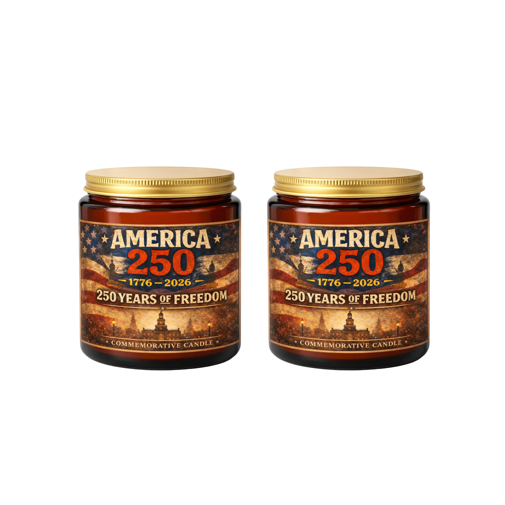 America 250 Commemorative Candle | Limited Edition 1776-2026 | 2 Candle Bundle